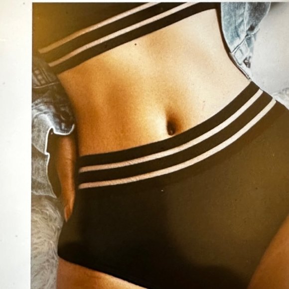 New Mono Bikini Set Mesh Insert Wireless Bra Top-High Waist Bikini Bottom Variou - Picture 3 of 4